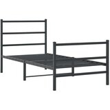 Metalni okvir kreveta s uzglavljem i podnožjem crni 90 x 200 cm | shoptok.hr