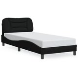  The Living Store Posteljni okvir z vzglavjem črn 80x200 cm blago - Posteljni Okvir, (21499952) | Shoptok.si