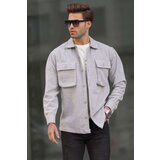 Madmext Men's Gray Oversize Lumberjack Shirt 6709 Cene