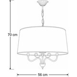 Brilagi Luster na lancu SONIA 3xE27/15W/230V prečnik 56 cm krem/patina | Eponuda.com