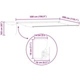  Električni zložljiv senčnik Rumena in Bela 5 x 3 m, (5000204551) | Shoptok.si