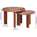 Stolovi za kavu na sklapanje 2 pcs Čvrsto reciklirano drvo | shoptok.hr