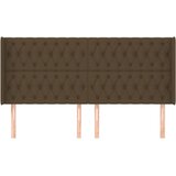  Uzglavlje s ušima tamnosmeđe 203x16x118/128 cm od tkanine | shoptok.hr