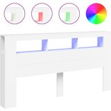  LED uzglavlje bijelo 200 x 18,5 x 103,5 cm konstruirano drvo | shoptok.hr