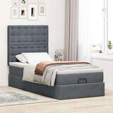 vidaXL Otomanski posteljni okvir z vzmetnicami siv 80x200 cm žamet, (21610860) | Shoptok.si