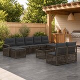  Sjedeća garnitura za vrt 10 kom. Siva poliratan | shoptok.hr