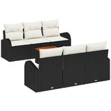 vidaXL Vrtna sedežna garnitura 7 pcs Črna in krem poli ratan, (5000143932) | Shoptok.si