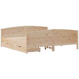 vidaXL Posteljni okvir z vzglavjem 200x200 cm trdna borovina, (21321845) | Shoptok.si