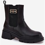 Boto Women's ankle boots with gold detail insulated black Serene | Shoptok.si
