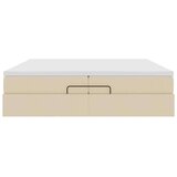  Otomanski okvir kreveta s madracima krem 200x200cm od tkanine | shoptok.hr