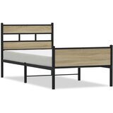 Maison Chic Posteljni okvir - Enojna postelja - Postelja za odrasle brez vzmetnice hrast 75x190 cm inženirski les-J12100, (21770626) | Shoptok.si