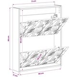  Ormar za cipele na zidu DELFT 71 x 17 x 86 cm Konstruirano drvo - Siva Sonoma | shoptok.hr