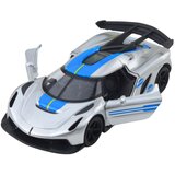 Metalni sportski automobil za utrke, otvaranje vrata, srebrni 1:32 | shoptok.hr