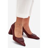 Boto Block Heels With Decoration Burgundy Celira | Eponuda.ba