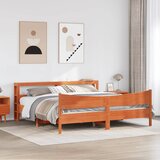  Okvir kreveta s uzglavljem voštano smeđi 180x200 cm od borovine | shoptok.hr