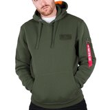 Alpha Industries Pulover moška, zelena barva, s kapuco | Shoptok.si