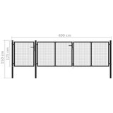 vidaXL Vrtna vrata jeklena 400x100 cm antracitna | Shoptok.si
