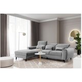 ELTAP Siva žametna raztegljiva/s prostorom za shranjevanje kotna sedežna garnitura (levi kot/z ležalnikom) Foble – | Shoptok.si