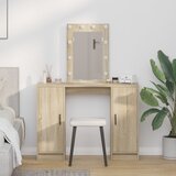 vidaXL Toaletni Stol Sonoma Hrast Šperploča Standard Ogledalo | shoptok.hr