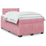 vidaXL Box spring postelja z vzmetnico roza 120x190 cm žamet | Shoptok.si