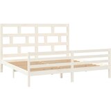  Okvir za krevet od masivne borovine bijeli 200 x 200 cm | shoptok.hr