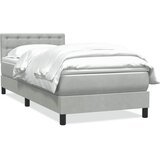 Box Spring krevet s madracem svijetlo sivi 80x220 cm samt | shoptok.hr