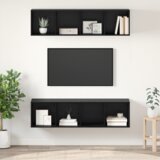 vidaXL Set TV komoda s pohranom 2 pcs Crni hrast 37 x 37 x 142.5 cm | shoptok.hr