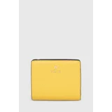 Furla Usnjena denarnica ženski, rumena barva