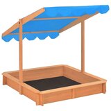 vidaXL Peskovnik z nastavljivo streho les jelke 115x115x115 cm | Shoptok.si