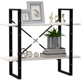 Ormarić za knjige s 2 razine bijeli 80 x 30 x 70 cm od borovine | Eponuda.com