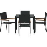  Vrtni set za objed 5 kom. Crna poliratan | shoptok.hr