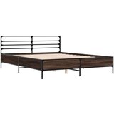 Okvir za krevet smeđi hrast 150x200cm konstruirano drvo i metal | shoptok.hr