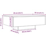  Kava Stol Crni hrast 85 x 55 x 31 cm | shoptok.hr