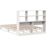 vidaXL Krevet s regalom za knjige bez madraca bijeli 120x190cm od drva | shoptok.hr