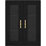  Stenska omarica 2 kosa črn inženirski les, (20820749) | Shoptok.si