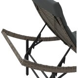  Ležaljka za sunčanje s jastukom siva 55 x 199 x 50 cm poliratan | shoptok.hr