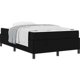 vidaXL Postelja z vzmetnico Črna 120 x 200 cm Tkanina, inženirska les | Shoptok.si