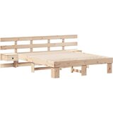  Krevetna konstrukcija Smeđa 160 x 200 cm Čvrsto borovo drvo Bež | shoptok.hr