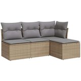  4-dijelni set vrtnih sofa s jastucima bež od poliratana | shoptok.hr