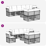  Set vanjskih sofa 9 kom. Crna i tamno siva Poliester | shoptok.hr
