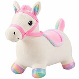 Lean Toys Napihljiv pli&amp;scaron;asti konj za skakanje roza Slike