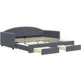  Izvlečna dnevna postelja s predali temno siva 100x200 cm žamet, (20938519) | Shoptok.si