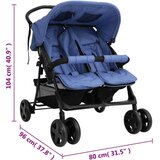 Otroški voziček za dvojčke mornarsko moder jeklen, (20802397) | Shoptok.si