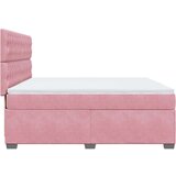 vidaXL Box spring postelja z vzmetnico roza 180x200 cm žamet | Shoptok.si
