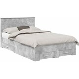  Krevetna konstrukcija s uzglavljem Betonski sivi 120 x 200 cm | shoptok.hr