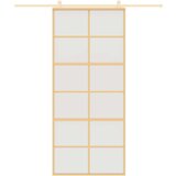  Klizna vrata zlatna 90 x 205 cm matirano staklo ESG i aluminij | shoptok.hr