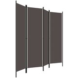 vidaXL Sobna pregrada s 4 panela antracit 200 x 180 cm | shoptok.hr