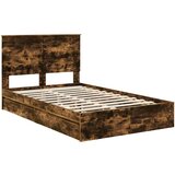  Postelja s shranjevanjem z vzglavjem Dimljeni oreh 135 x 190 cm, (5000106495) | Shoptok.si
