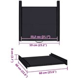  Polica za Pranje Rublja Crna 60 x 60 x 8 cm Čelik | shoptok.hr