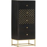 vidaXL Ladičar crno-zlatni 45 x 30 x 105 cm od masivnog drva manga | shoptok.hr